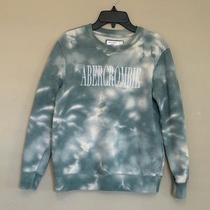 Abercrombie girls oversized pattern logo crew sweatshirt